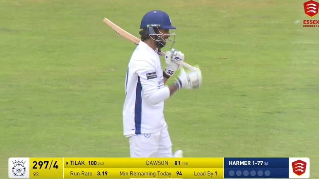 Tilak Varma Announces County Arrival with Gritty Century