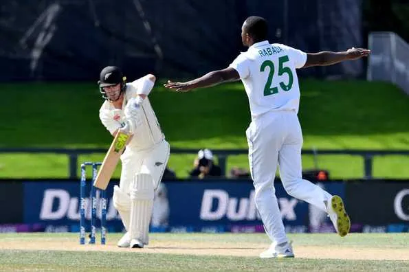 Rabada Strikes as New Zealand Falter to 142/6 at Stumps on D-2